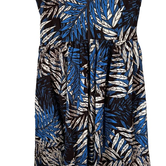 Tropical Palm Print Maxi Dress  African Wax Print Sleeveless V Neck Pockets XS - Picture 6 of 16